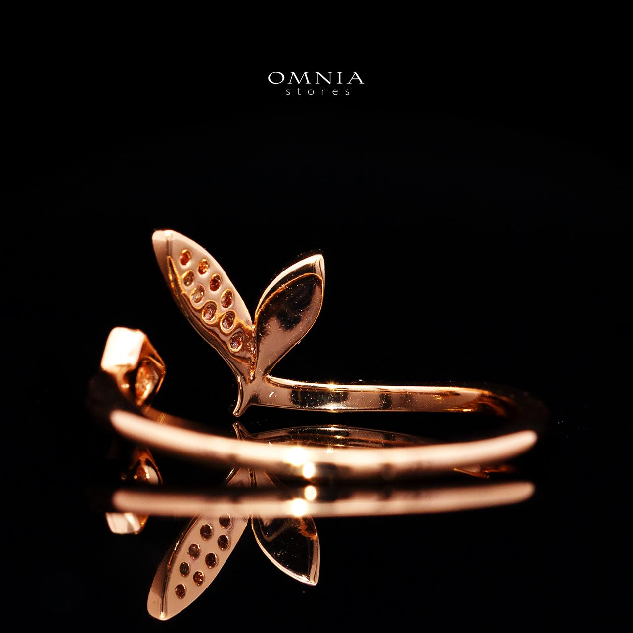 Carla Rose Gold Premium Rhodium-Plated Alloy Ring with High-Quality Simulated Diamonds