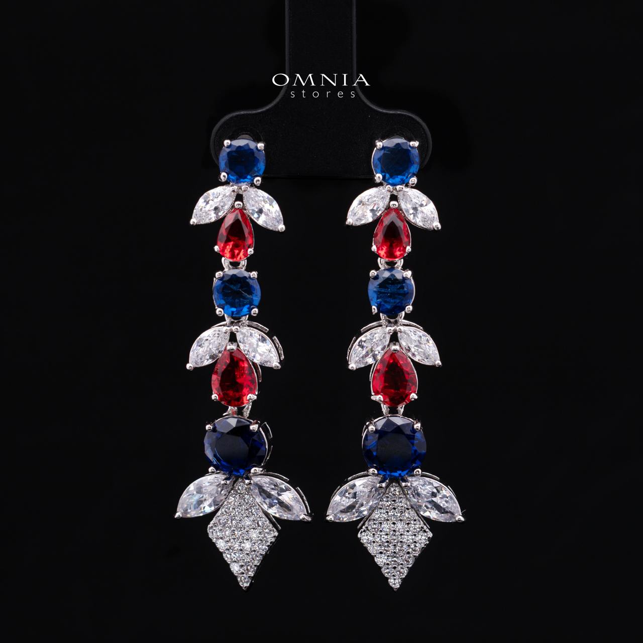 Vionna Multicolor Luxury Bridal Full Set with High-Quality Simulated Diamonds and Rhodium Plating