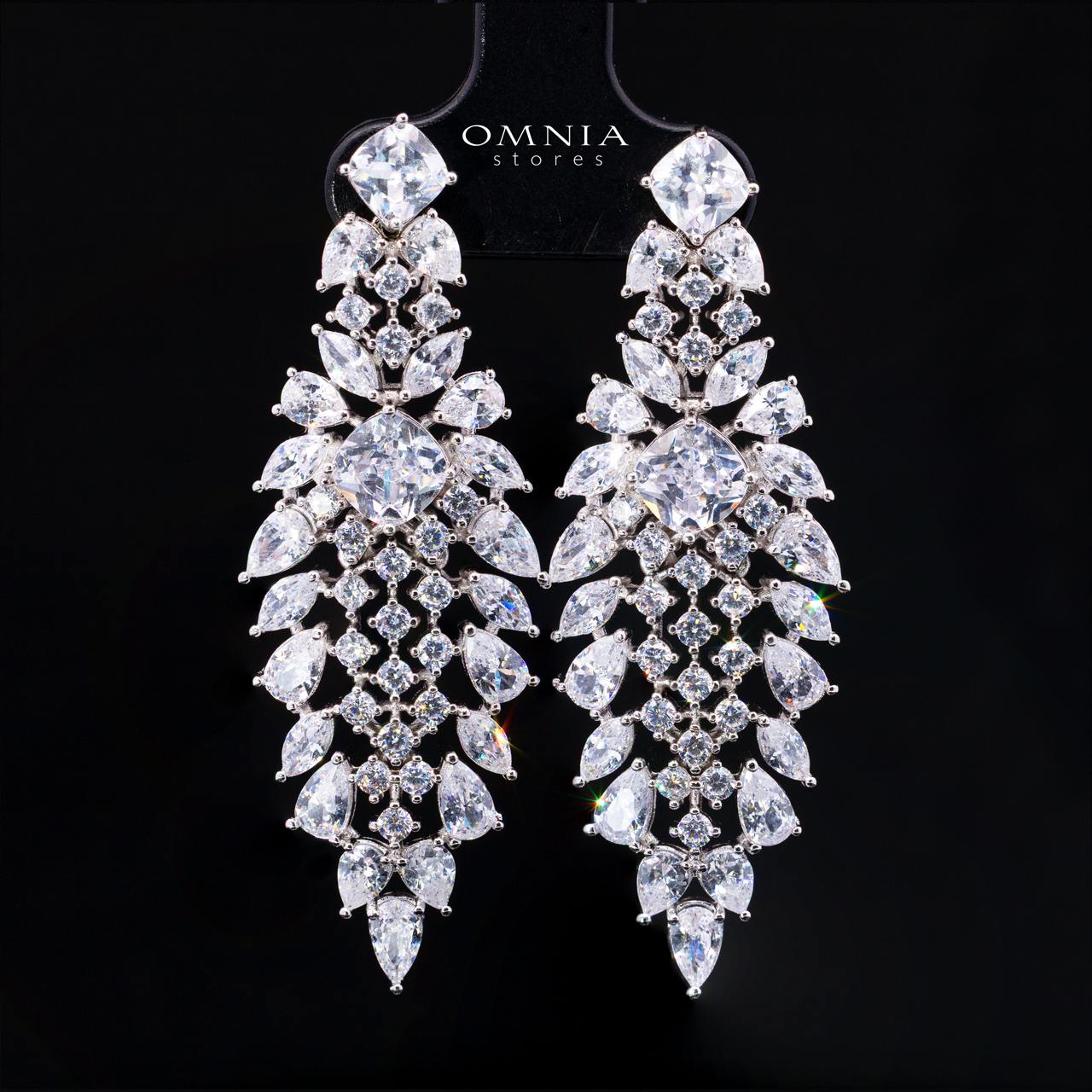 Haneeza White Luxury Bridal Full Set with High-Quality Simulated Diamonds, Rhodium Plated