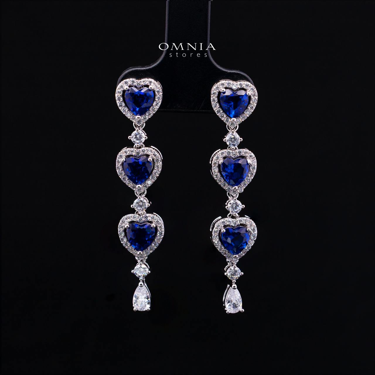 Talina Blue Luxury Bridal Full Jewelry Set with High-Quality Premium Simulated Diamonds-Rhodium-Plated