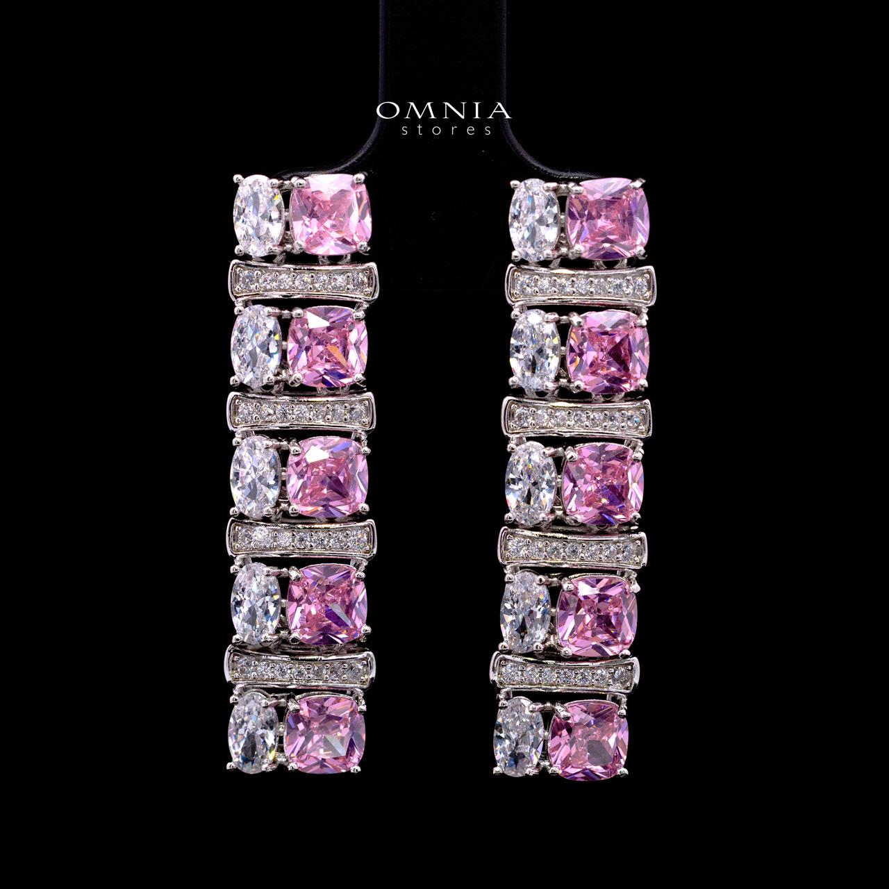 Marley Pink Bridal Full Set with High-Quality Simulated Diamonds – Rhodium Plated