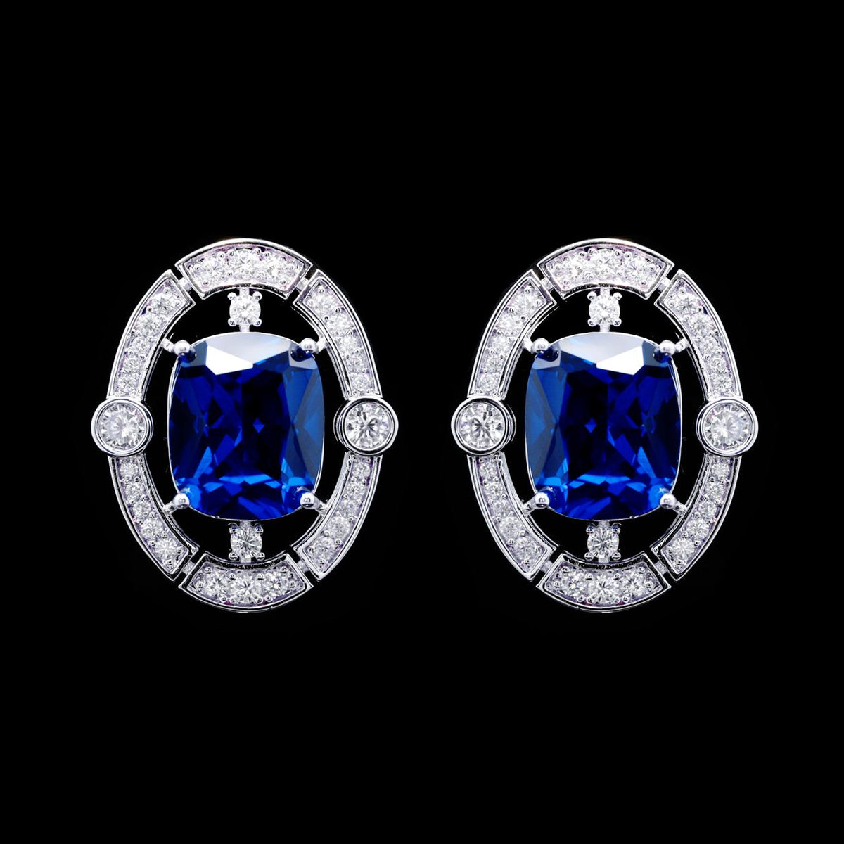Liah Blue Luxury Bridal Full Set with High-Quality Zircon Stones Premium Rhodium Plating