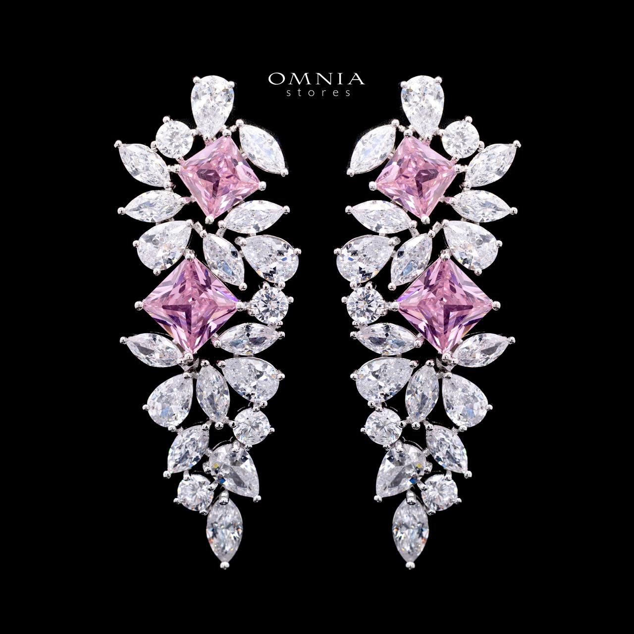 Christine Pink Luxury Bridal Full Set with High-Quality Simulated Diamonds – Rhodium Plated