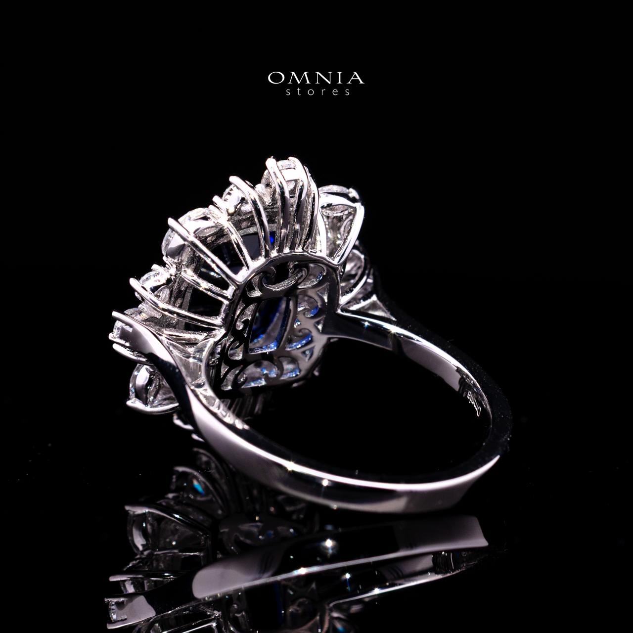Alyah Blue Sapphire Ring with GRA Certificate in 925 Sterling Silver