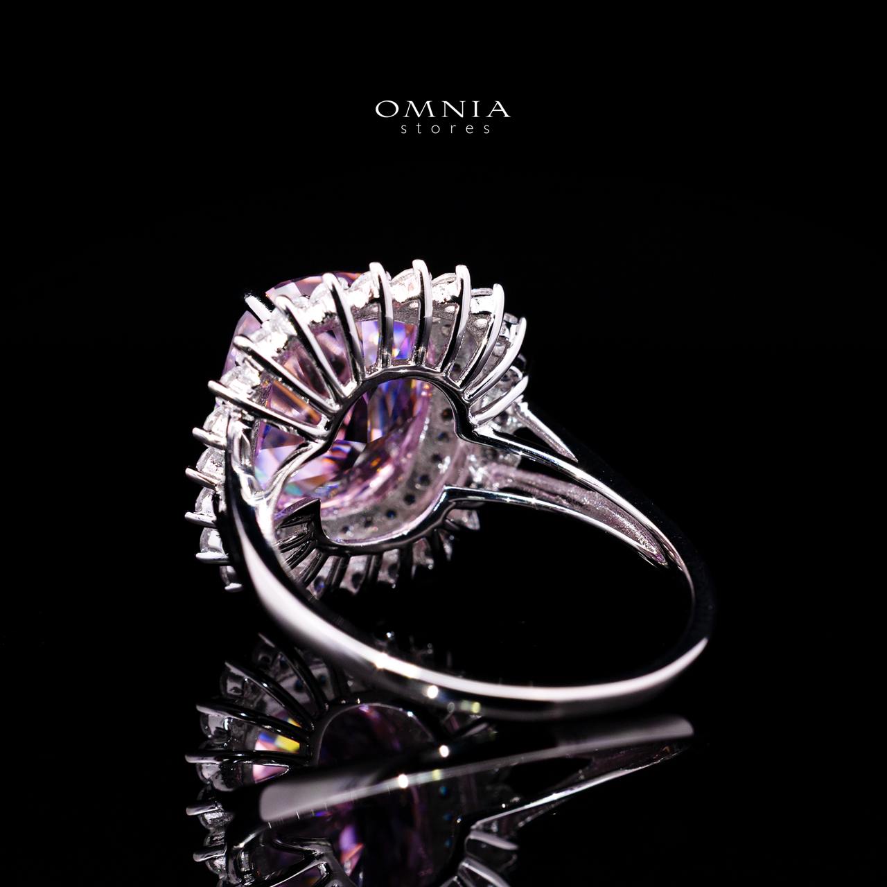 Ylona Pink Ring with Certified Premium Simulated Diamonds in 925 Sterling Silver