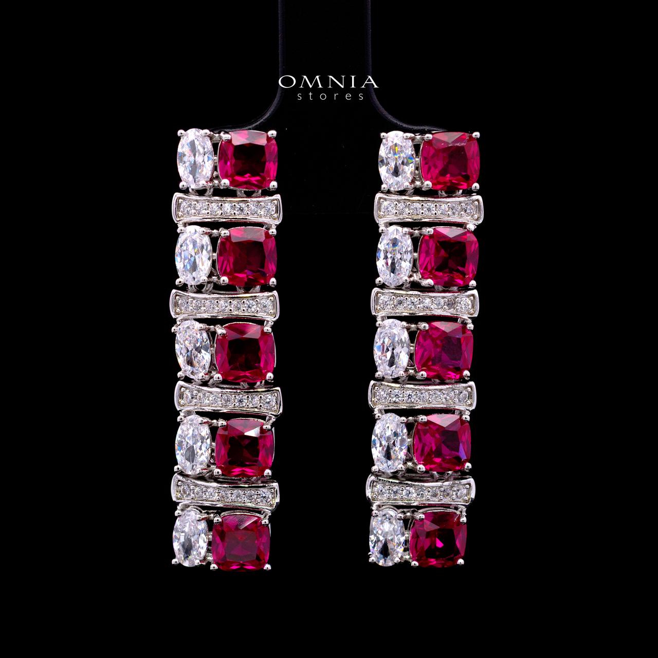 Marley Red Bridal Full Set with High-Quality Simulated Diamonds – Rhodium Plated