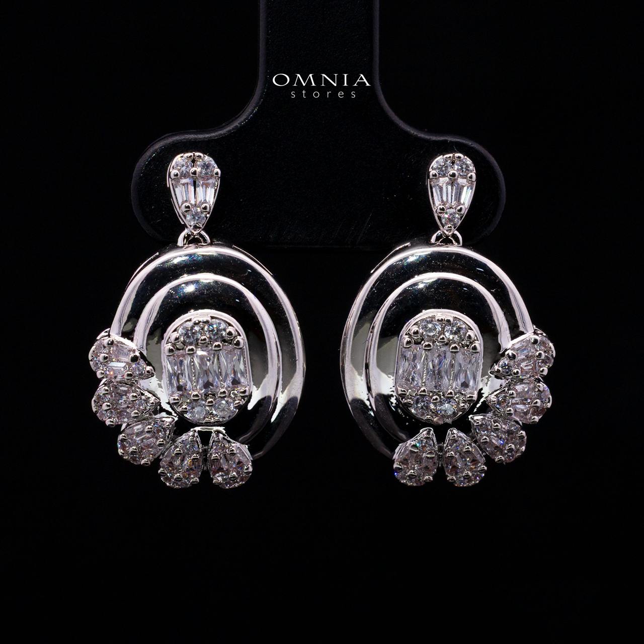 Raneesa White Luxury Jewelry Set – Necklace, Earrings & Ring with High-Quality Simulated Diamonds and Rhodium Plating