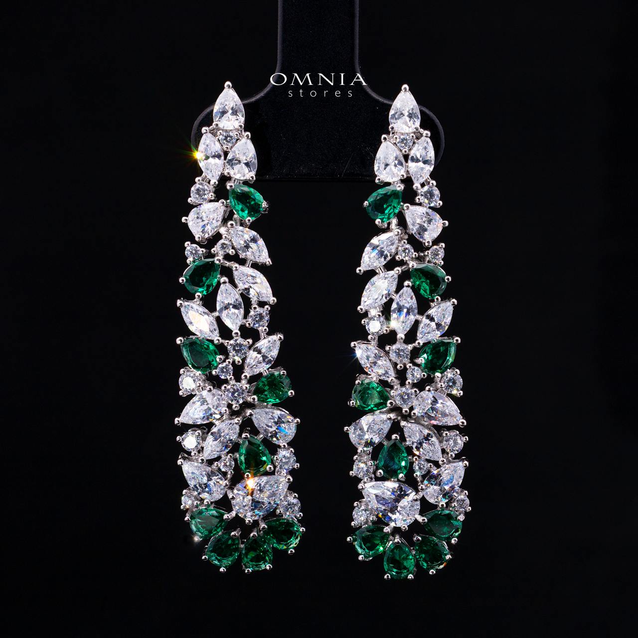 Safira Green Luxury Bridal Full Jewelry Set with High-Quality Premium Simulated Diamonds