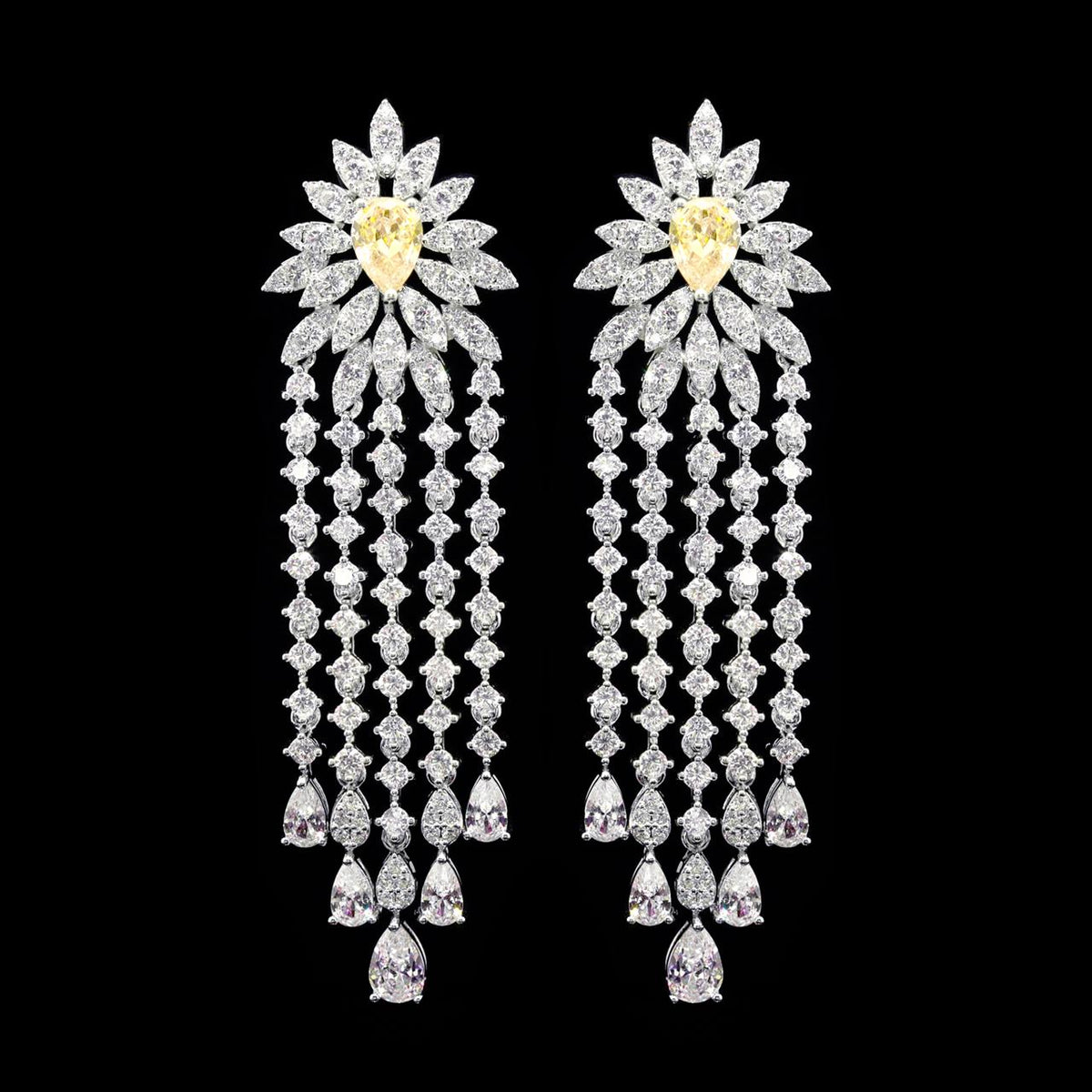 Myra Yellow Luxury Bridal Full Set with High-Quality Zircon Stones Premium Rhodium Plating