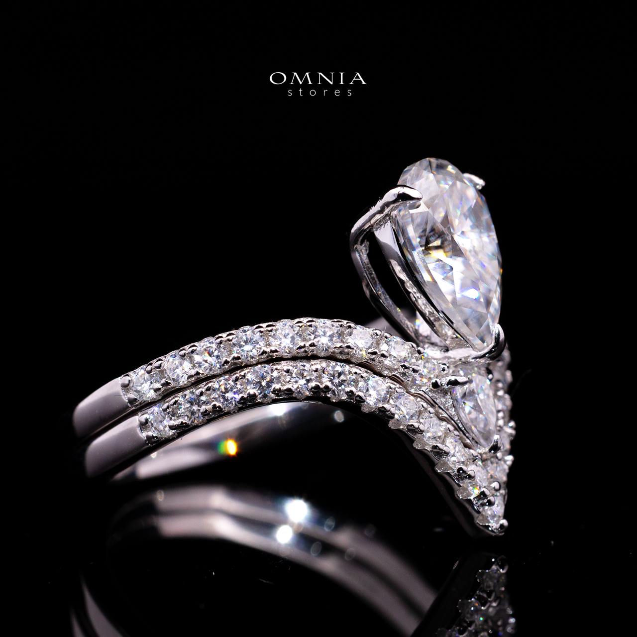 Katrin Pear-Cut Moissanite Ring 6x9mm (1.5CT) in 925 Sterling Silver