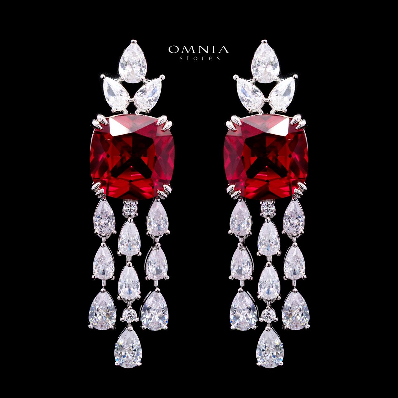 Nazaha Red Luxury Bridal Full Set with High-Quality Simulated Diamonds – Rhodium Plated
