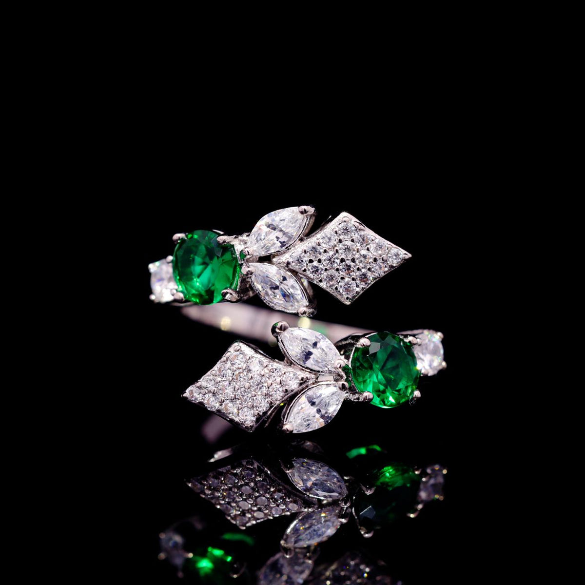 Vionna Yellow & Green Luxury Bridal Full Set with High-Quality Zircon Stones Rhodium-Plated Finish