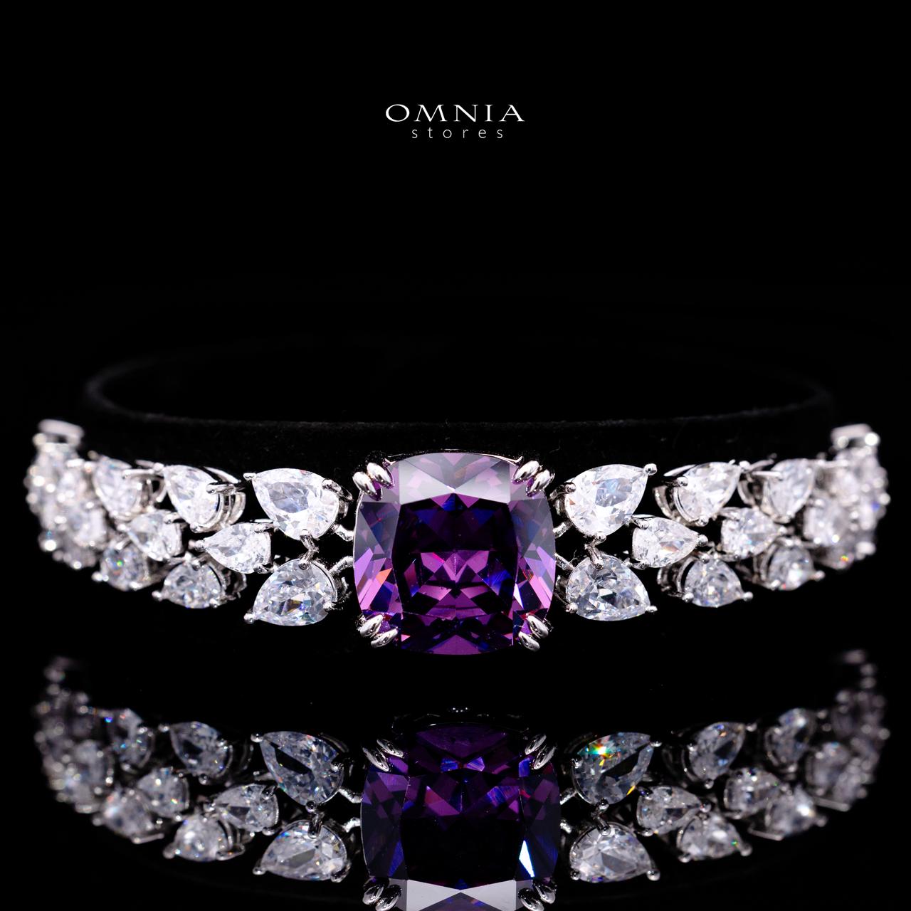 Nazaha Purple Luxury Bridal Full Set with High-Quality Simulated Diamonds – Rhodium Plated