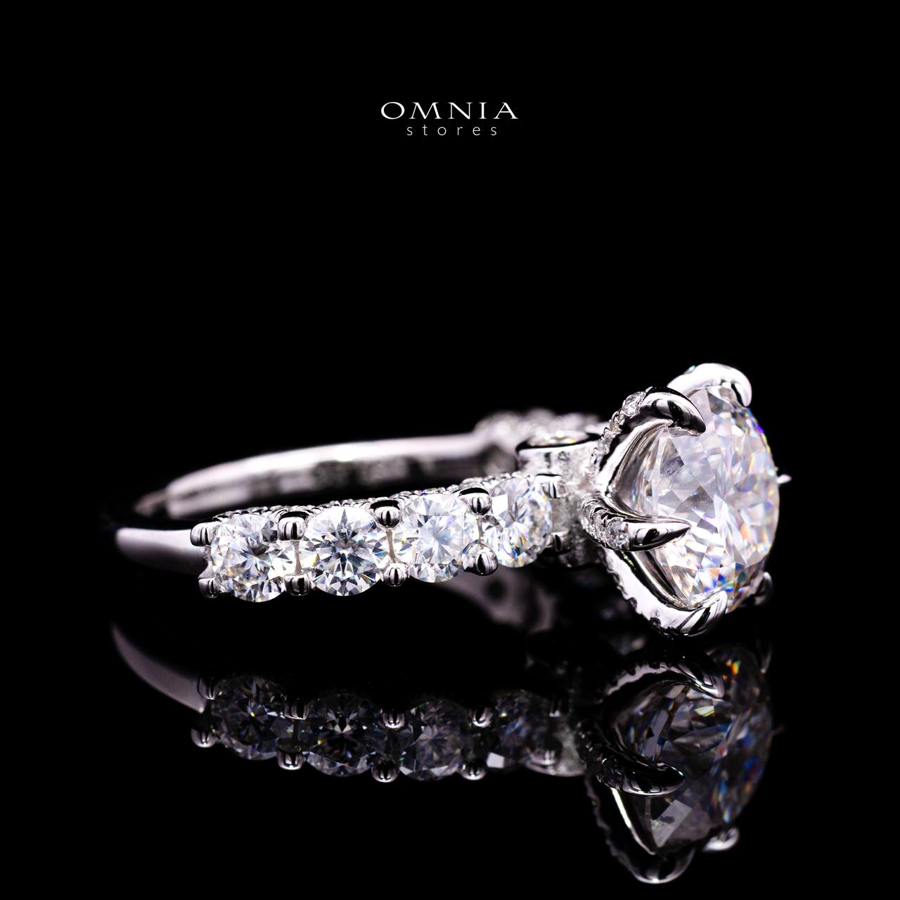 Fabia Ring with Certified High-Quality Premium Simulated Diamonds in 925 Sterling Silver