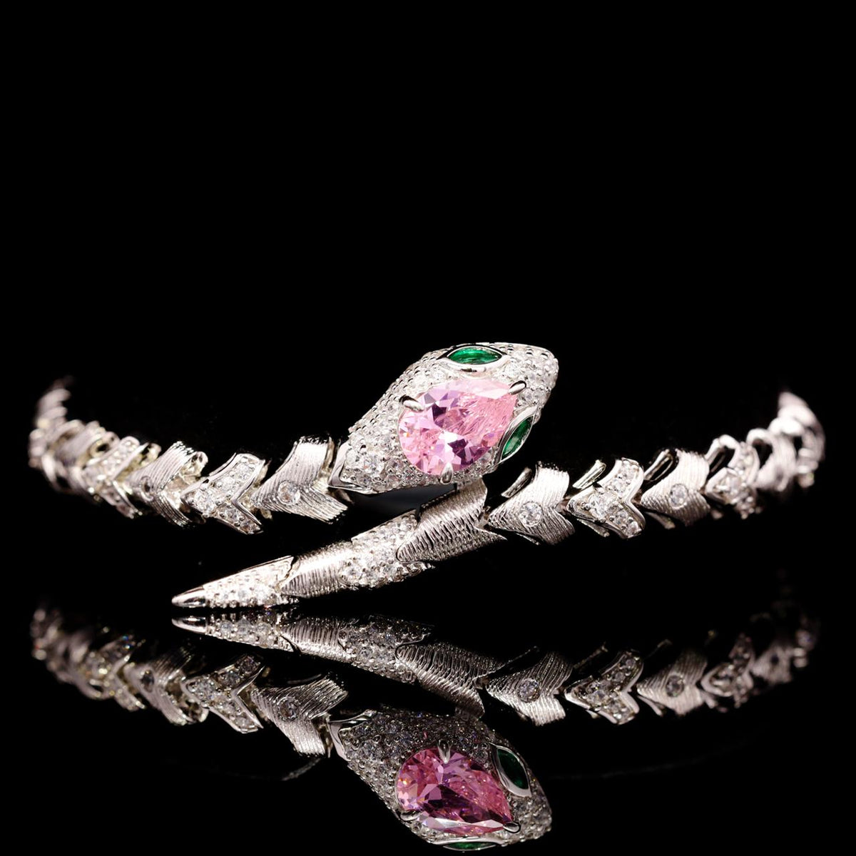 Adriana Pink Luxury Bridal Full Set with High-Quality Zircon Stones Rhodium Plated