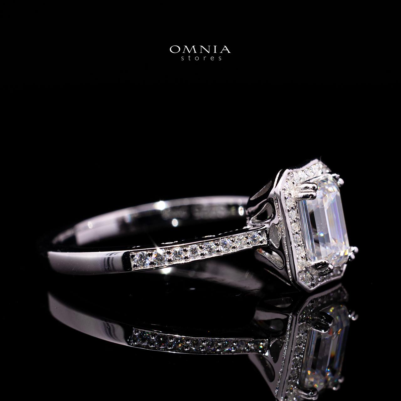 Diane Emerald-Cut Moissanite Ring 5x7mm (1CT) in 925 Sterling Silver Gold Plated