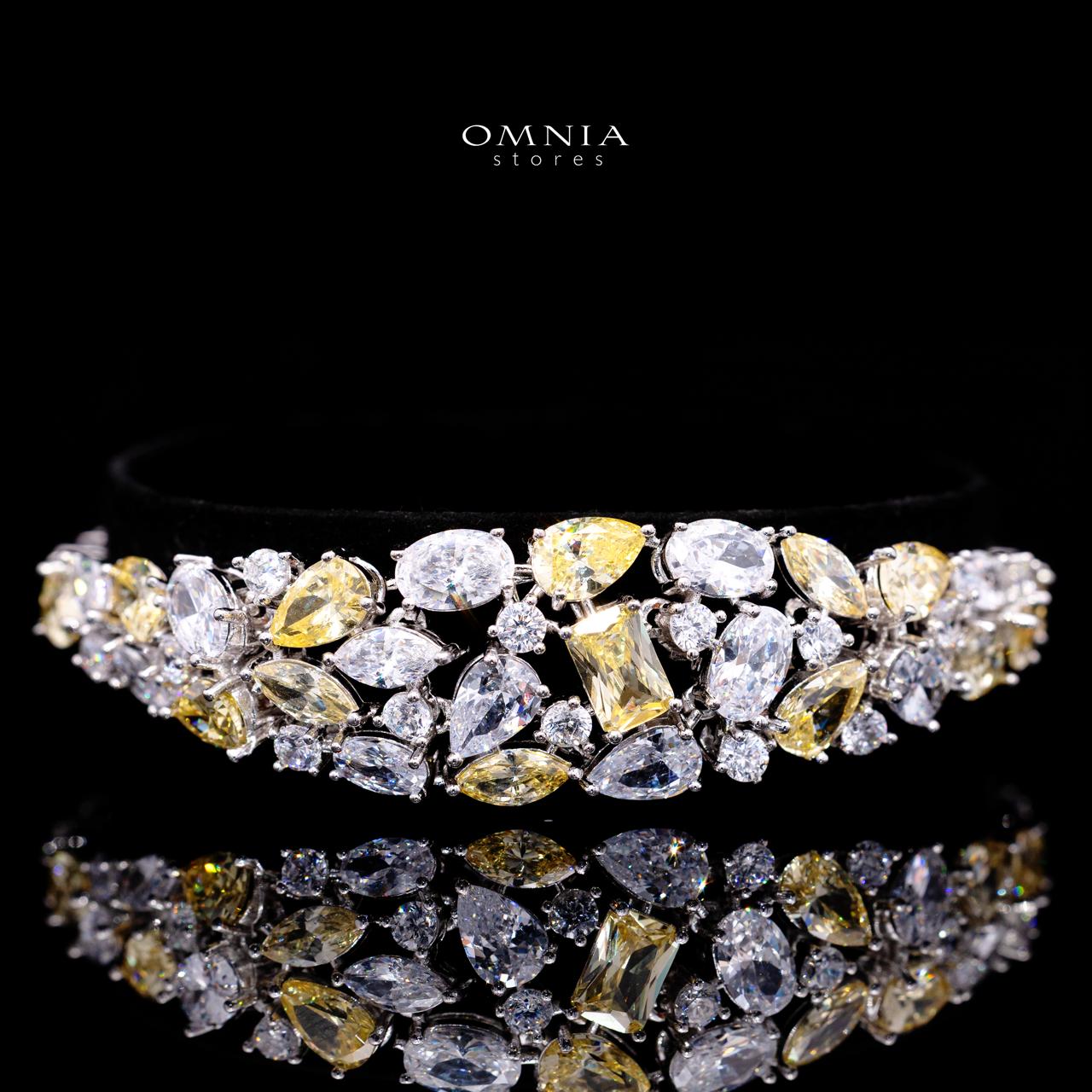 Maya Yellow Luxury Bridal Full Set with High-Quality Simulated Diamonds – Rhodium Plated