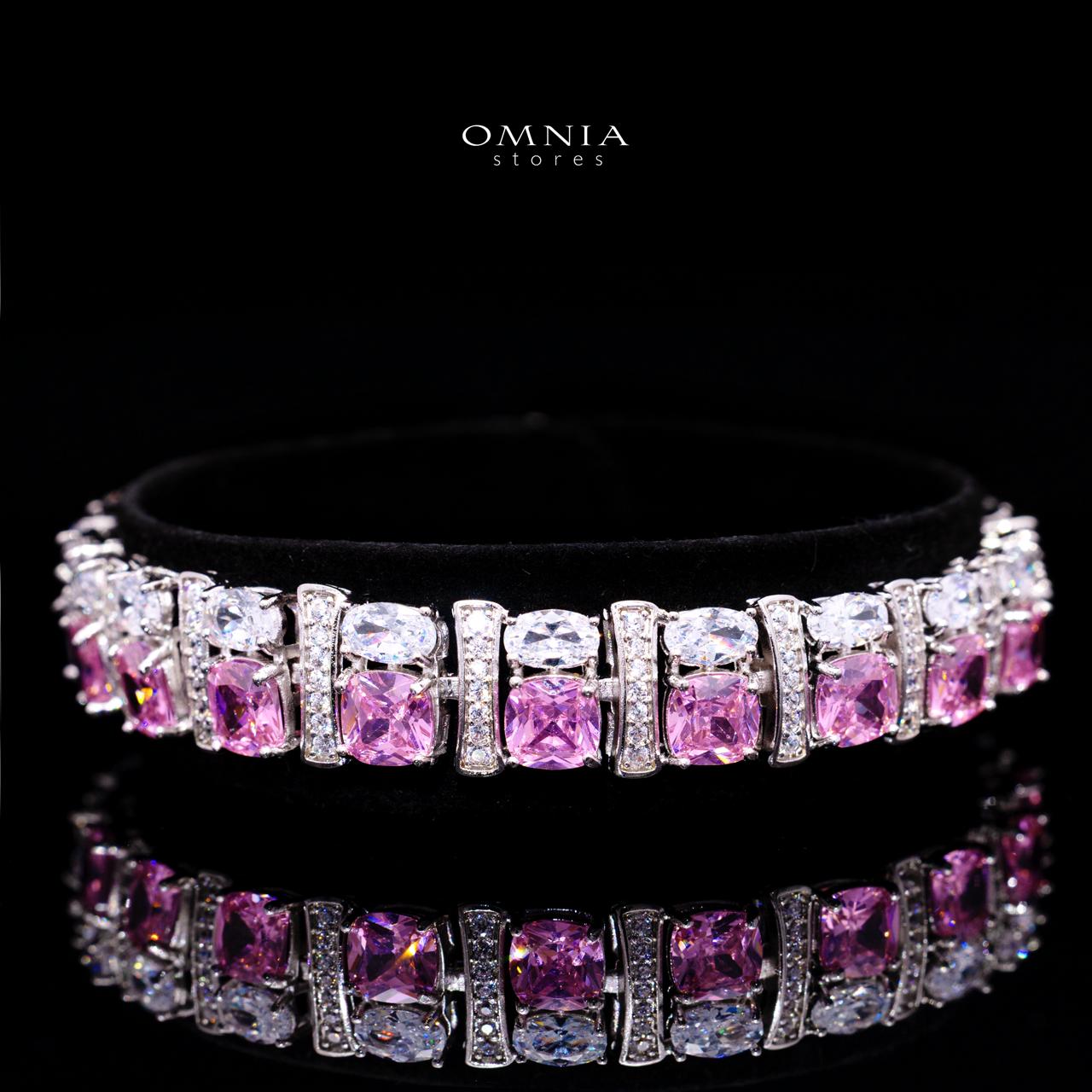 Marley Pink Bridal Full Set with High-Quality Simulated Diamonds – Rhodium Plated