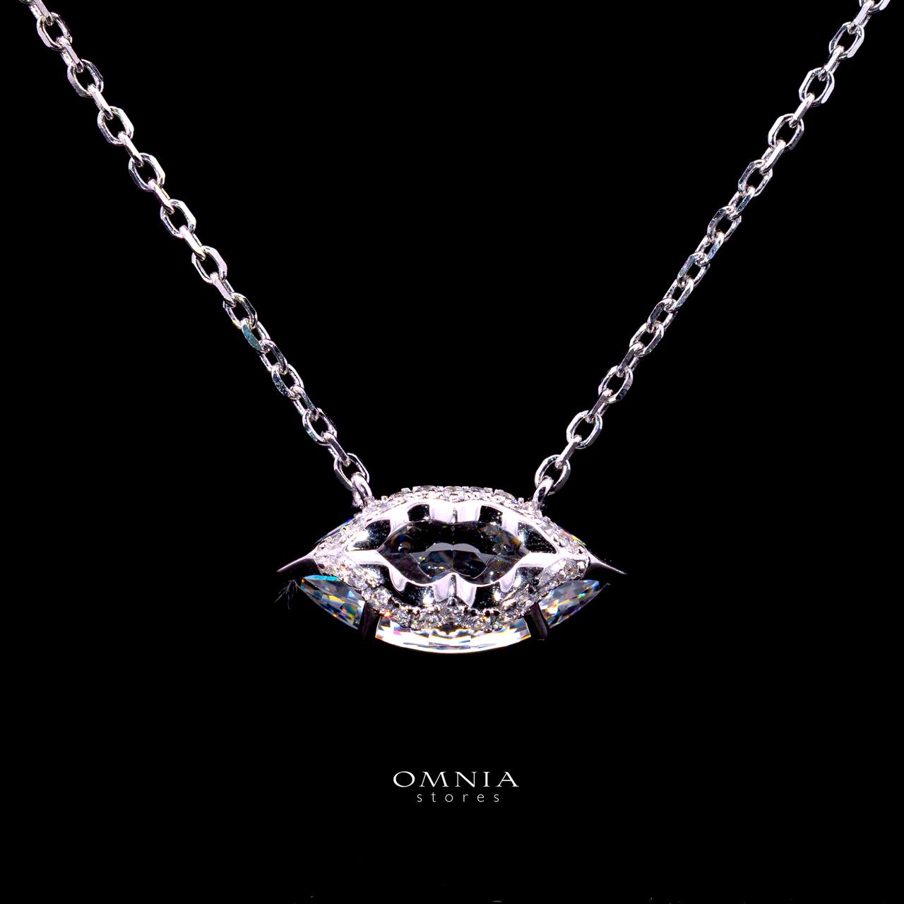 Carrie Necklace with Certificate, High-Quality Premium Simulated Diamonds in 925 Sterling Silver