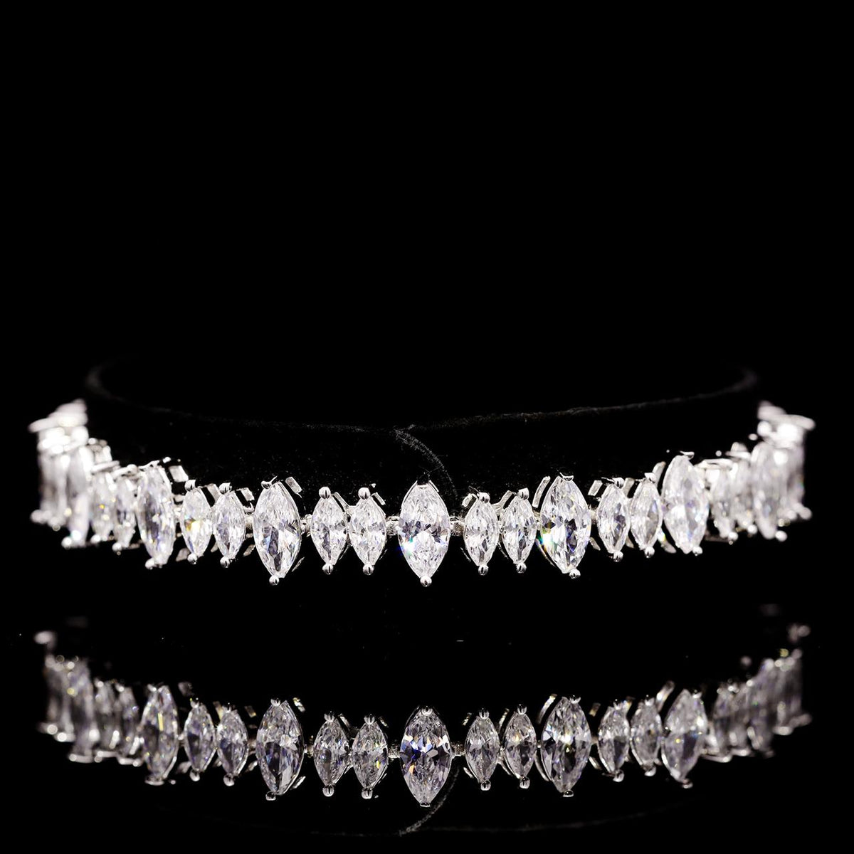 Halma White Luxury Bridal Full Set with High-Quality Zircon Stones Rhodium Plated