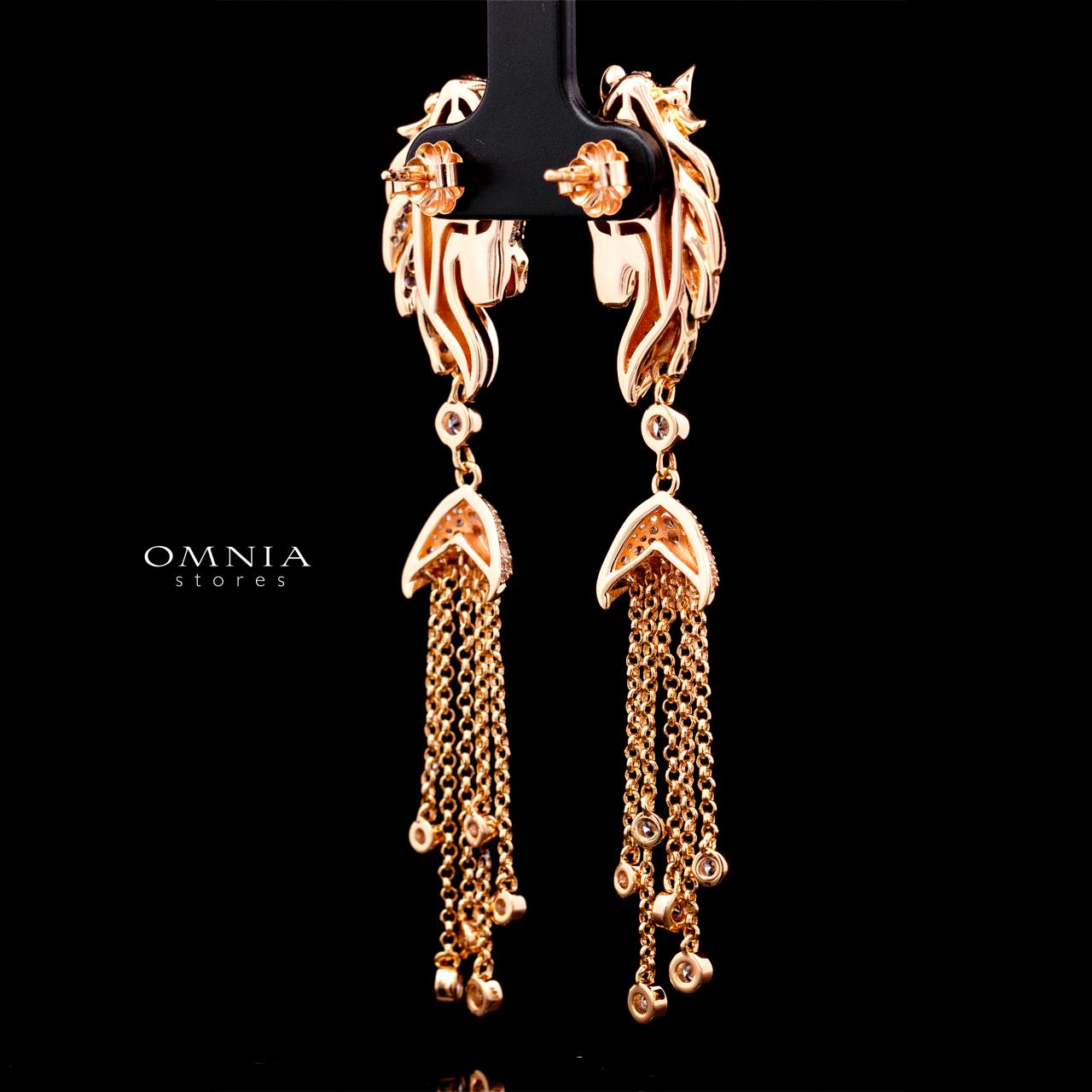 Agatha Rose Gold Premium Rhodium-Plated Alloy Earrings with High-Quality Simulated Diamonds