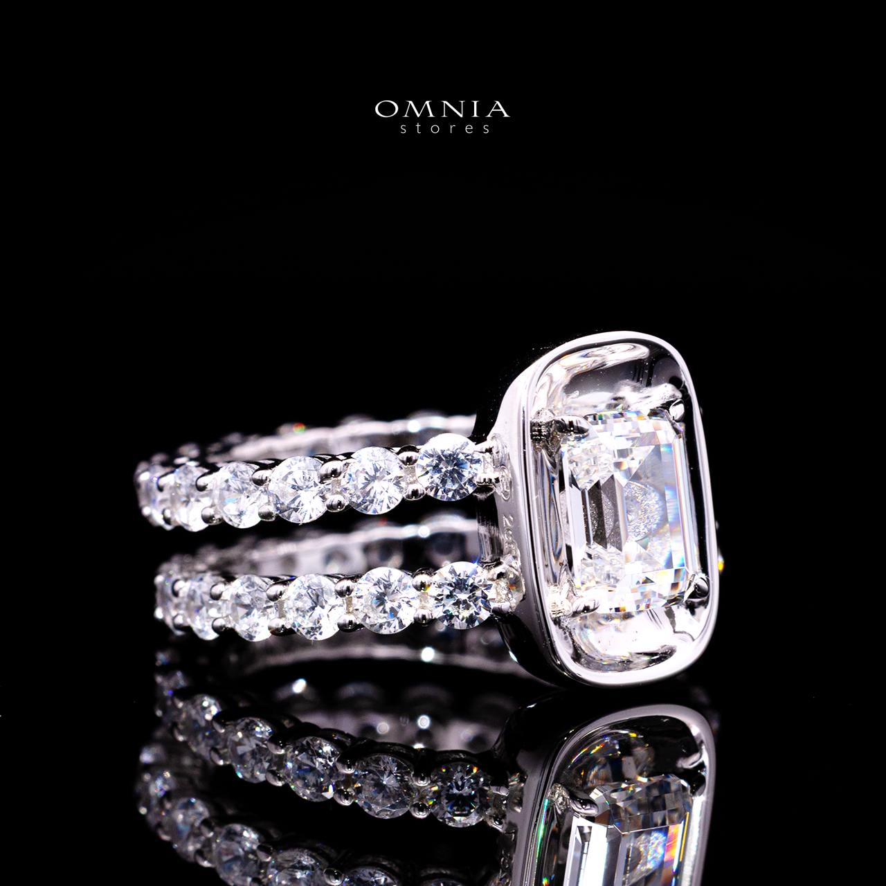 Kamili White Ring with Certified High-Quality Premium Simulated in 925 Sterling Silver