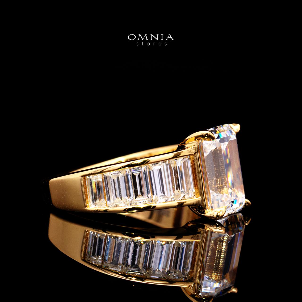 Elisse Gold-Plated Ring with Certified Premium Simulated Diamonds in 925 Sterling Silver