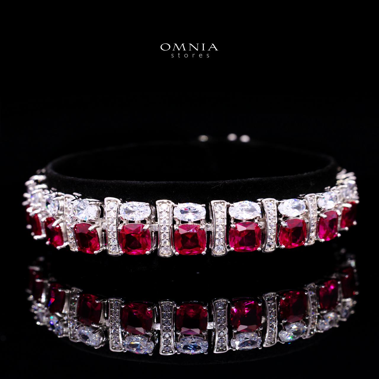 Marley Red Bridal Full Set with High-Quality Simulated Diamonds – Rhodium Plated