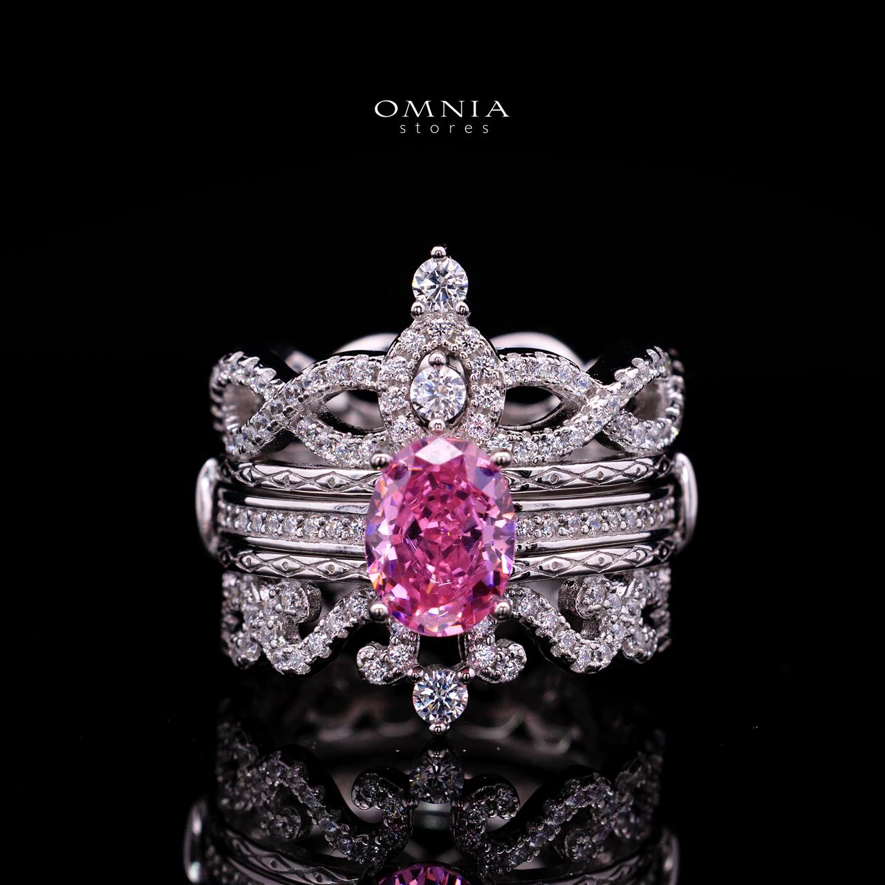 Carlyn Royal Crown Interchangeable Ring Set with Certified Premium Simulated Diamonds in 925 Sterling Silver