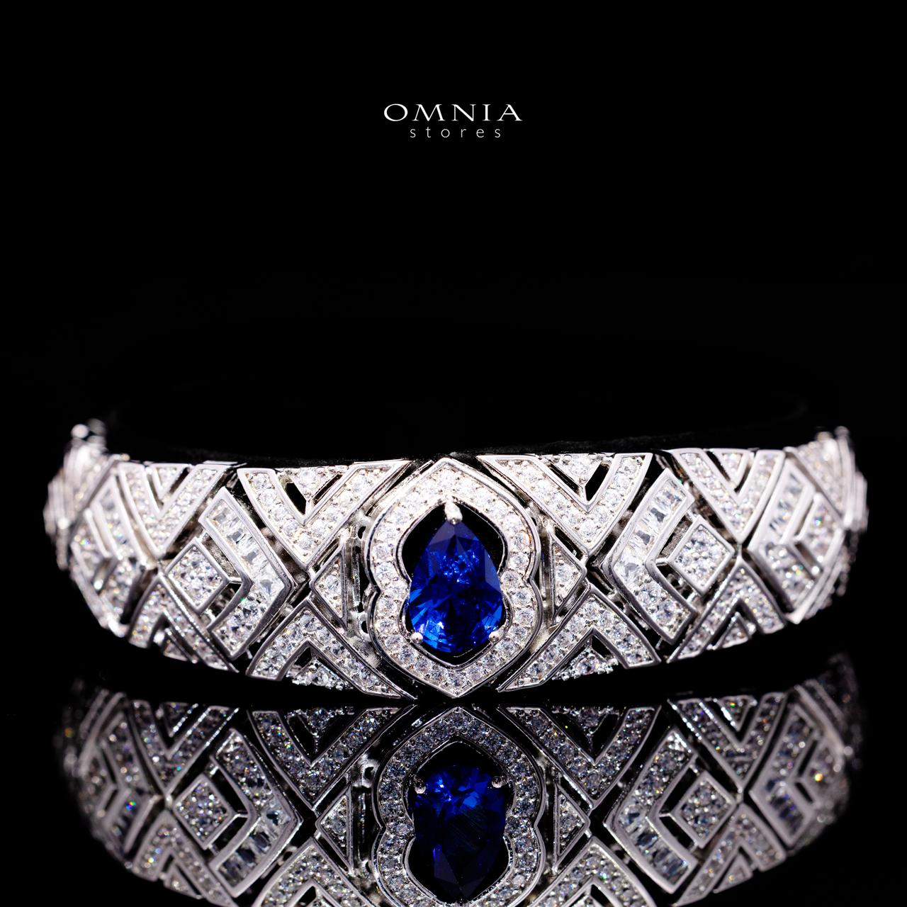 Daryan Blue Luxury Bridal Full Set with High-Quality Simulated Diamonds – Rhodium Plated