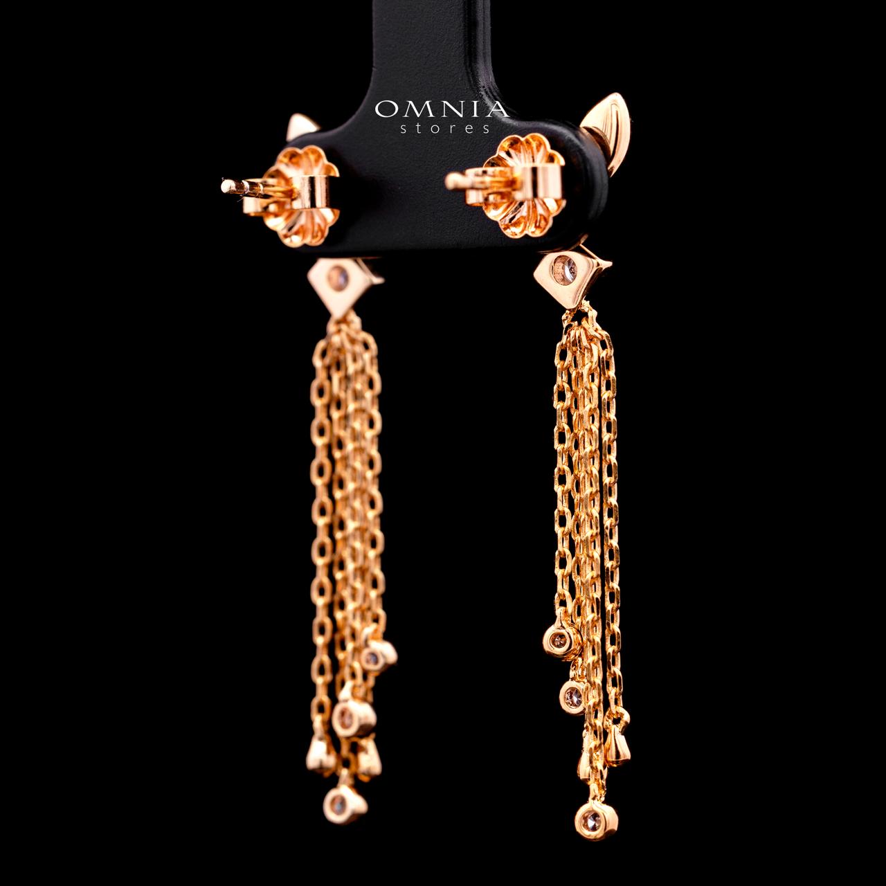 Carla Rose Gold Premium Rhodium-Plated Alloy Earring with High-Quality Simulated Diamonds