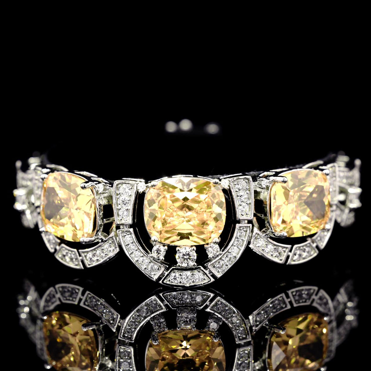 Liah Yellow Luxury Bridal Full Set with High-Quality Zircon Stones Premium Rhodium Plating