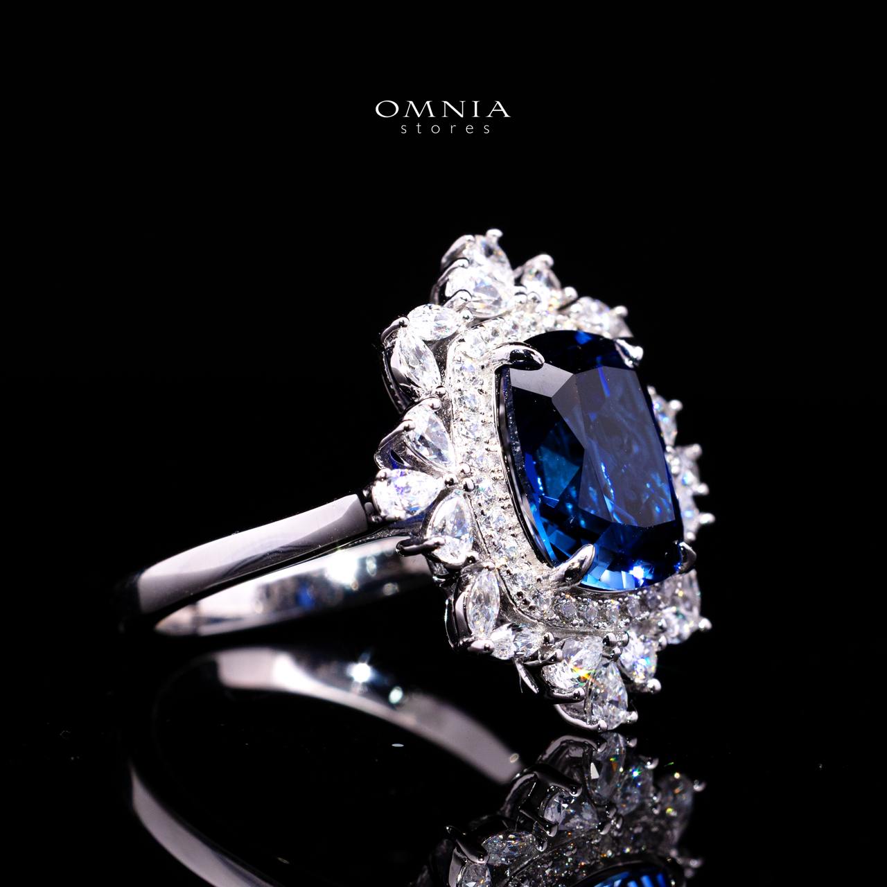 Alyah Blue Sapphire Ring with GRA Certificate in 925 Sterling Silver