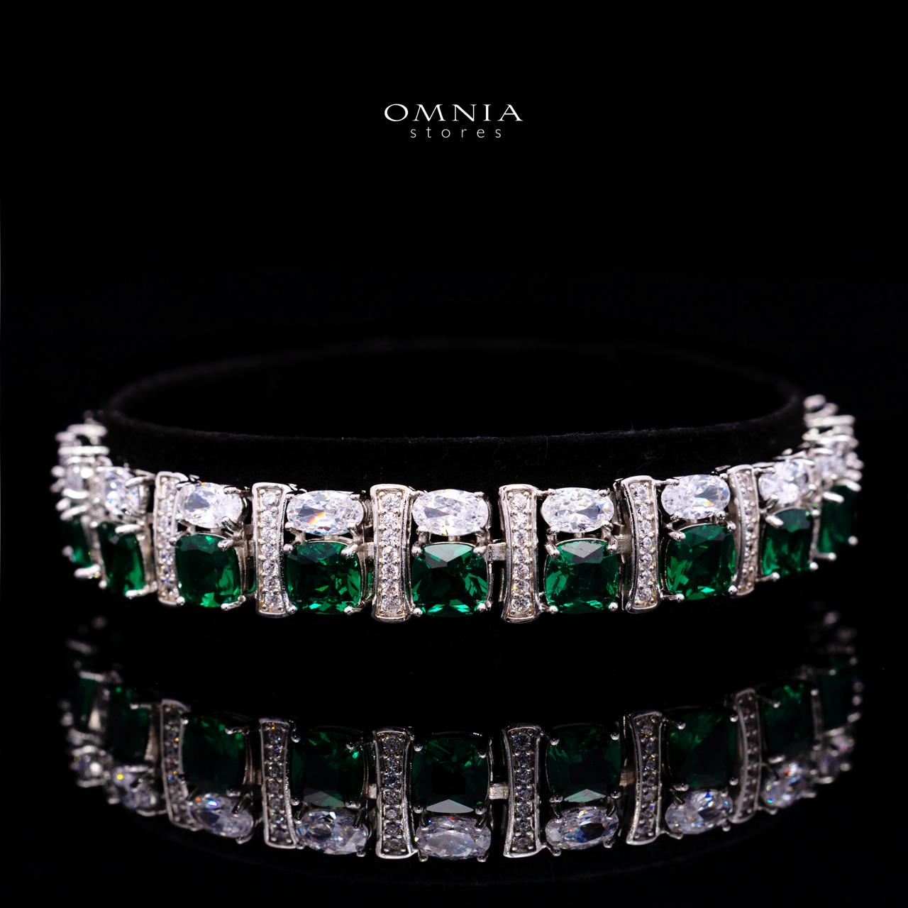 Marley Green Bridal Full Set with High-Quality Simulated Diamonds – Rhodium Plated
