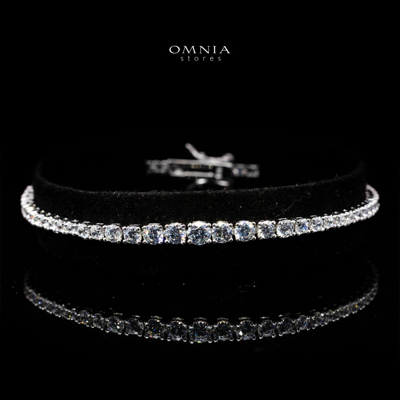 Omnia Zoya White Tennis Necklace, Earrings and Bracelet Set in 925 Silver with High Quality Simulated Diamonds
