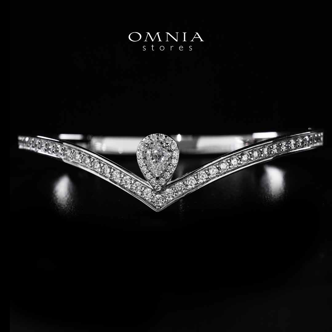 Omnia Asiyah Silver Bangle In 925 Silver High Quality Certified Lab Crafted Stones