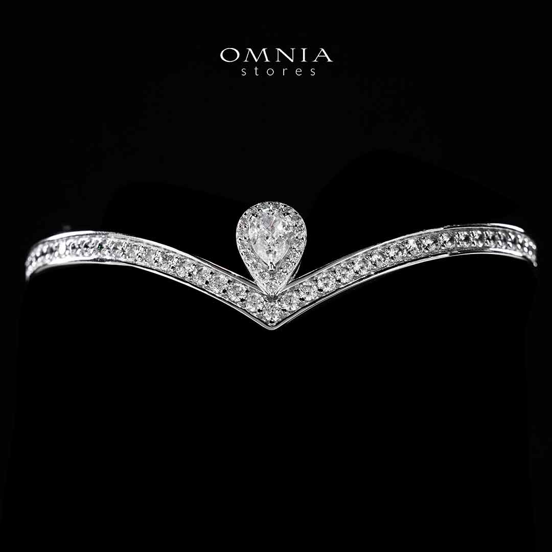 Omnia Asiyah Silver Bangle In 925 Silver High Quality Certified Lab Crafted Stones