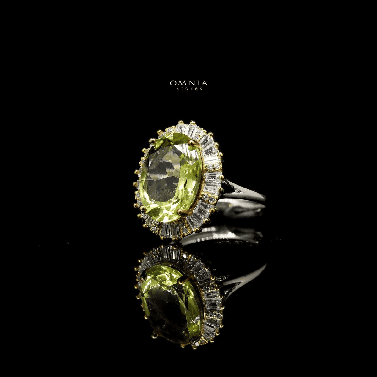 Omnia Mela Ring In 92.5 Silver High Quality Citrine Stone - OMNIASTORES UAE