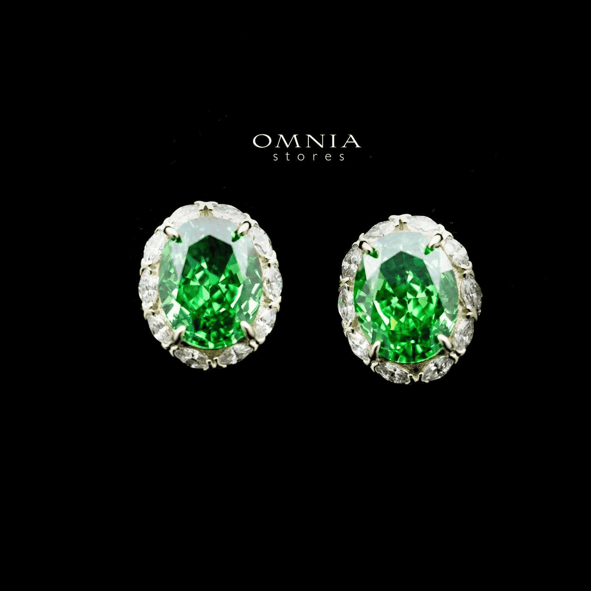 Omnia Zaina Green Set in 92.5 Silver with High Quality Iced Cut Stone - OMNIASTORES UAE