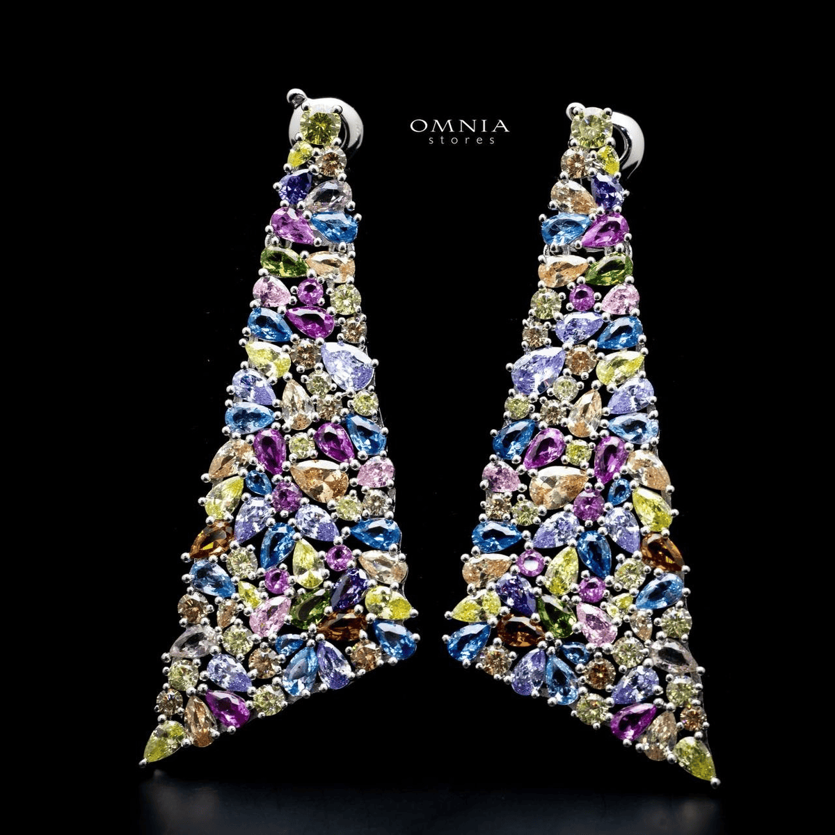 Omnia Jana Earrings In 92.5 Silver High Quality Simulated Diamonds - OMNIASTORES UAE
