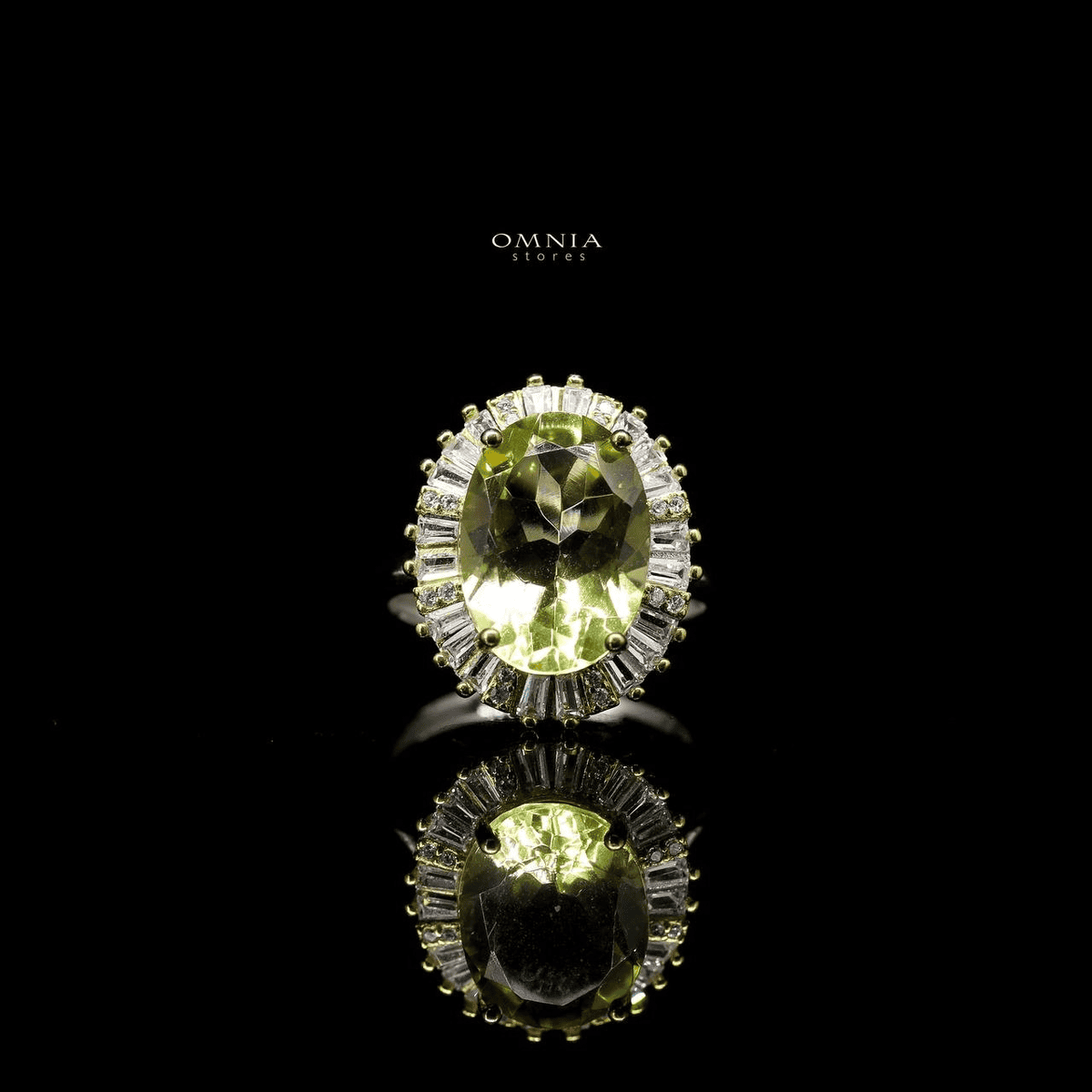 Omnia Mela Ring In 92.5 Silver High Quality Citrine Stone - OMNIASTORES UAE