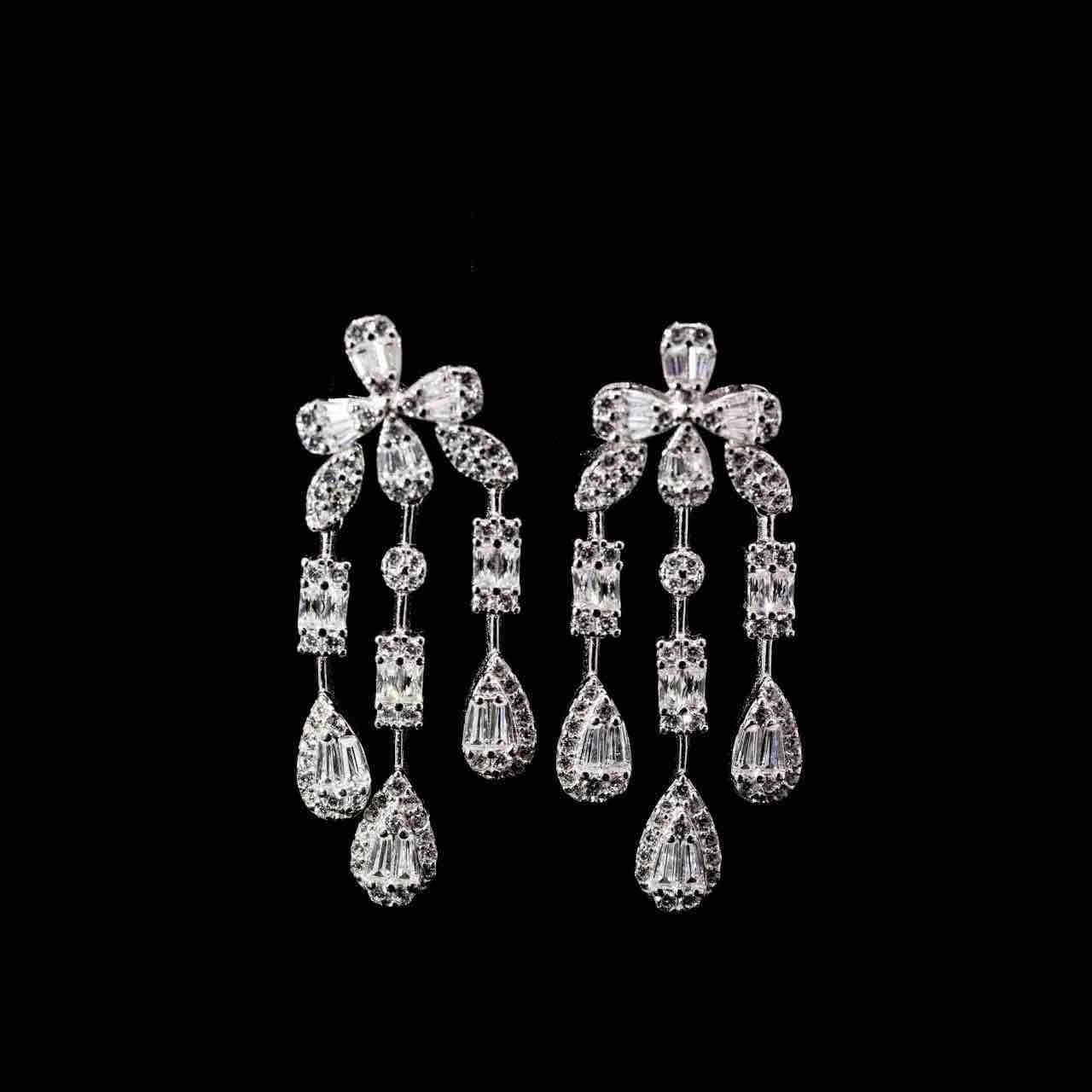 Omnia Fawziya White Bridal Full Set in 925 Silver High Quality Simulated Diamonds