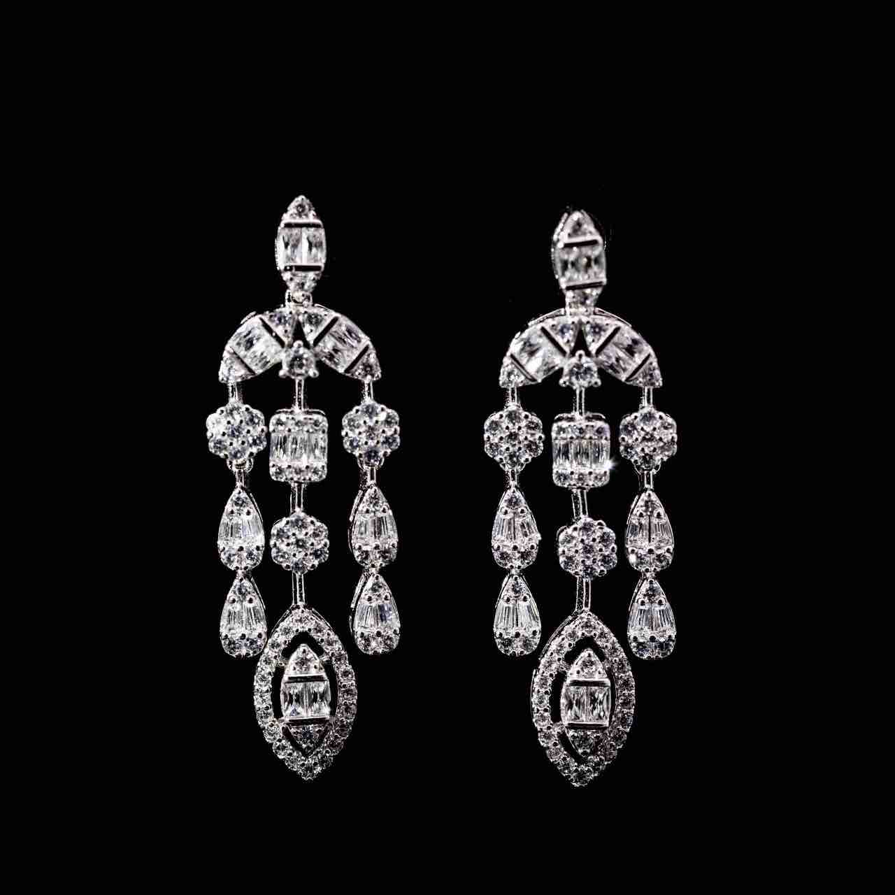 Omnia Hamida White Bridal Full Set in 925 Silver High Quality Simulated Diamonds