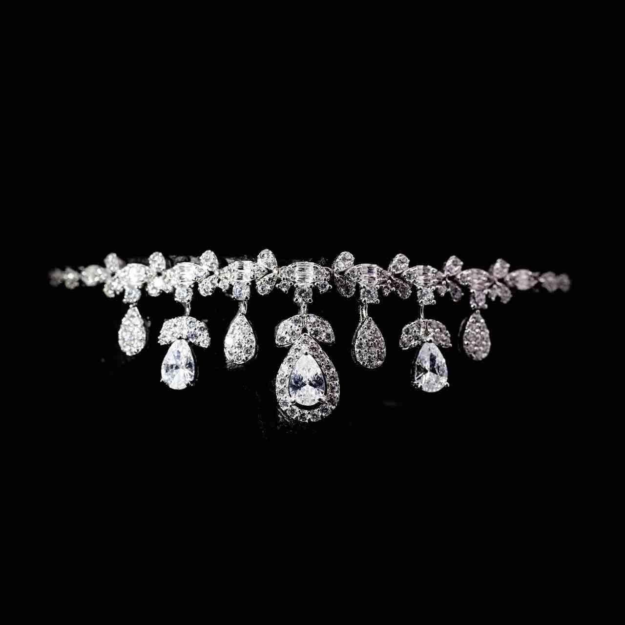 Omnia Kaamla White Bridal Full Set in 925 Silver High Quality Simulated Diamonds