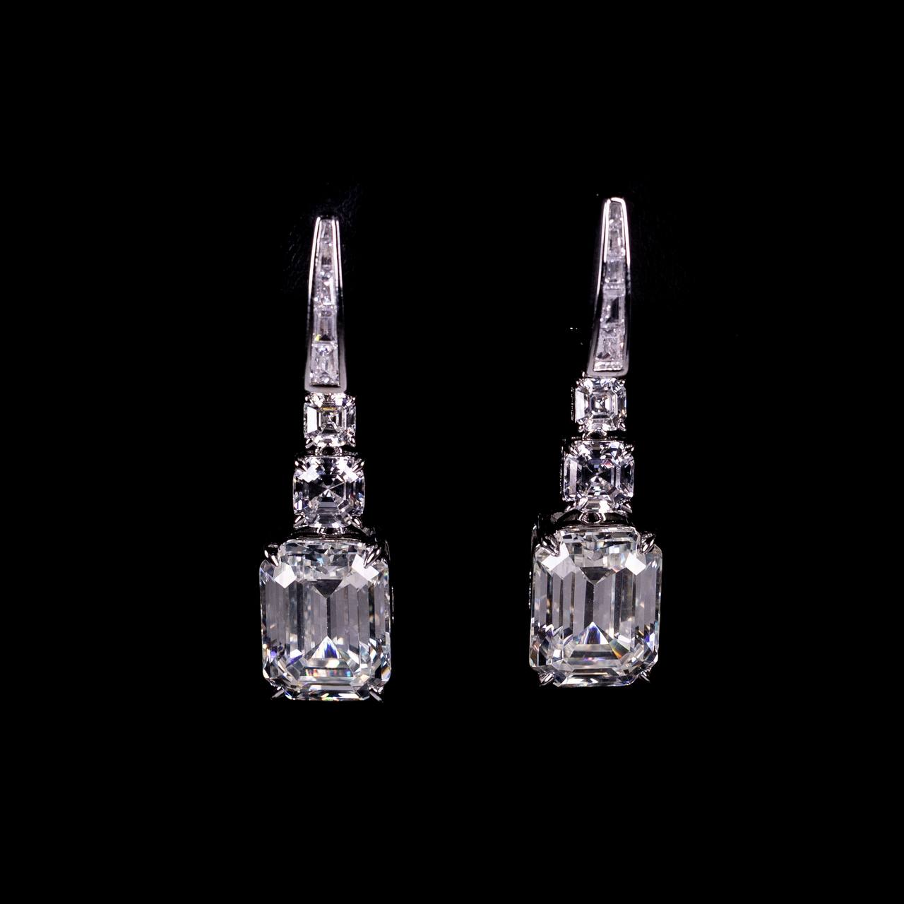 Omnia Sameeha White Drop Earrings In 925 Silver High Quality Lab Crafted Stones