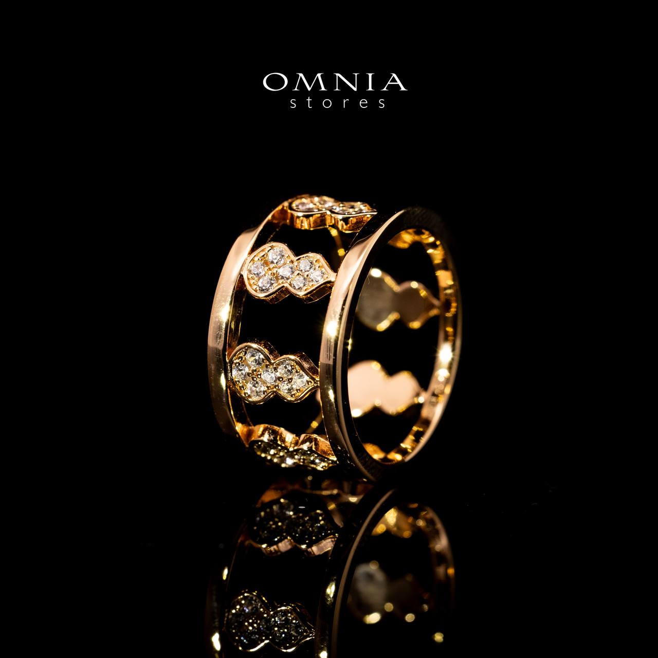 Omnia Nayirah Rose Glod Ring In 925 Silver High Quality Certified Lab Crafted Stones