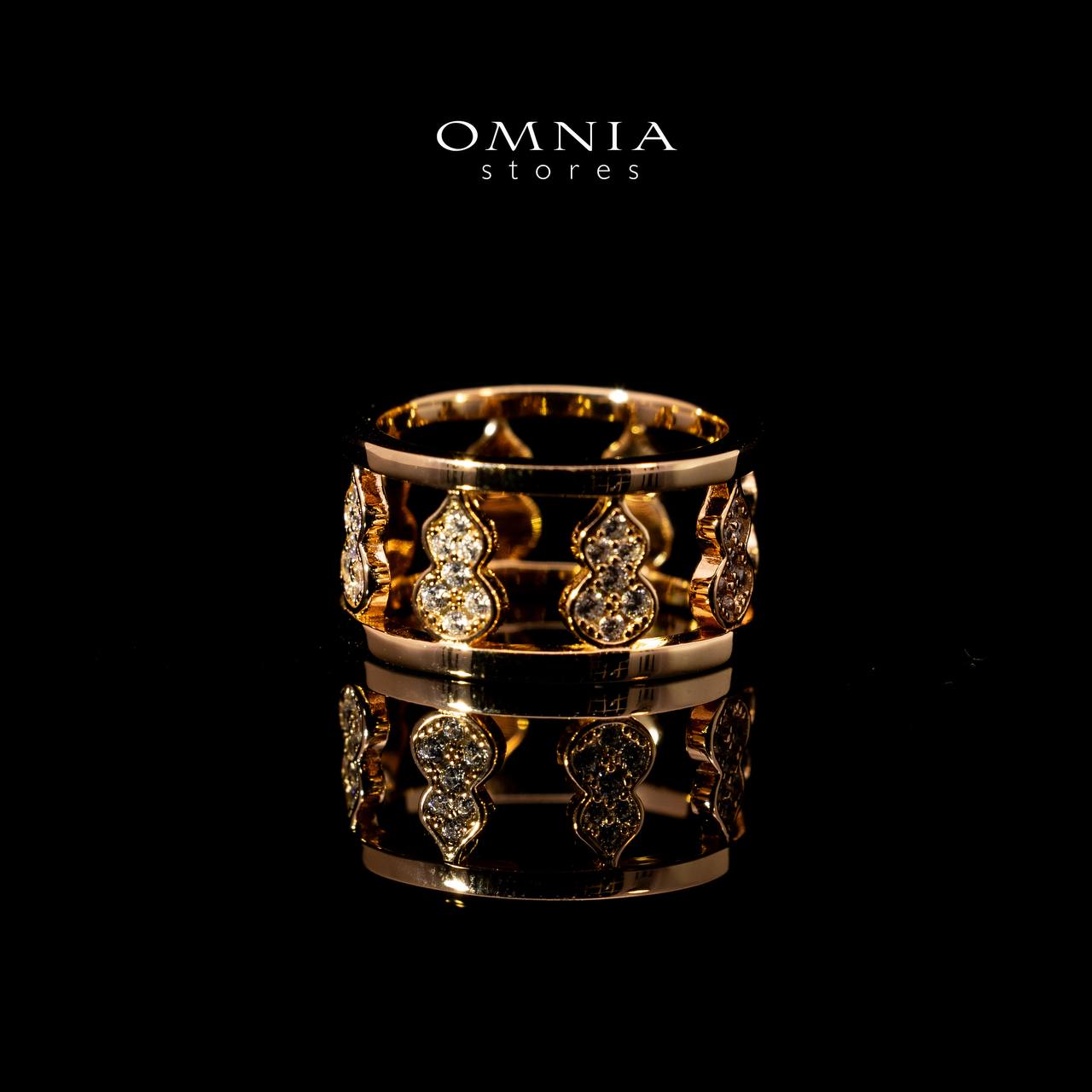 Omnia Nayirah Rose Glod Ring In 925 Silver High Quality Certified Lab Crafted Stones