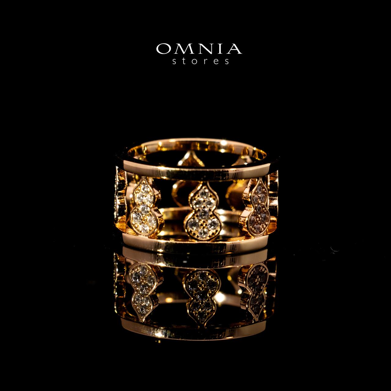 Omnia Nayirah Rose Glod Ring In 925 Silver High Quality Certified Lab Crafted Stones