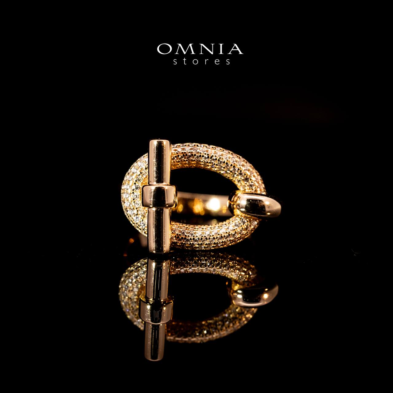 Omnia Najwa Rose Gold Ring In 925 Silver High Quality Certified Lab Crafted Stones