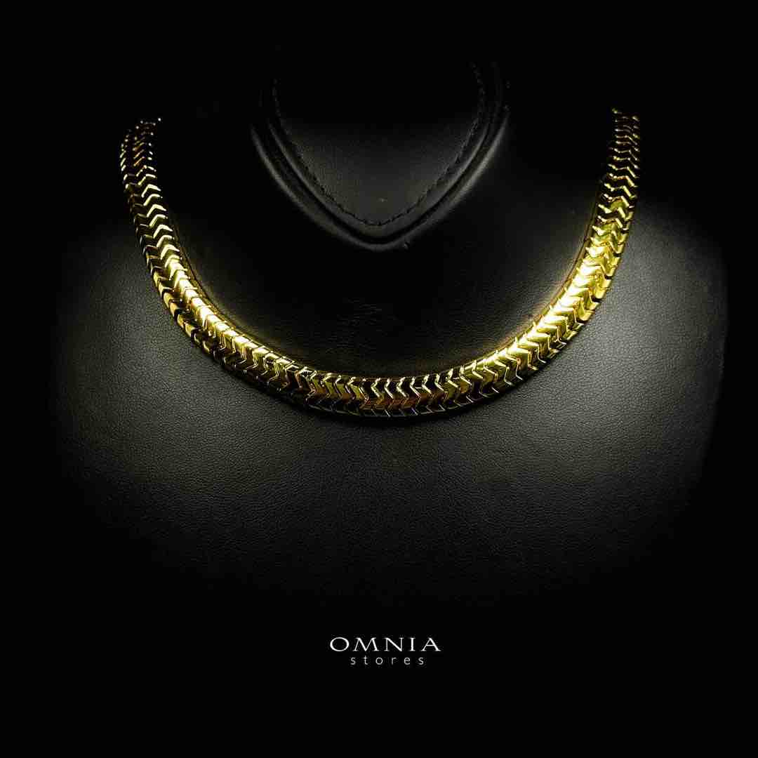 Omnia Afifa Golden Necklace in High-Quality Brass Plated - OMNIASTORES UAE